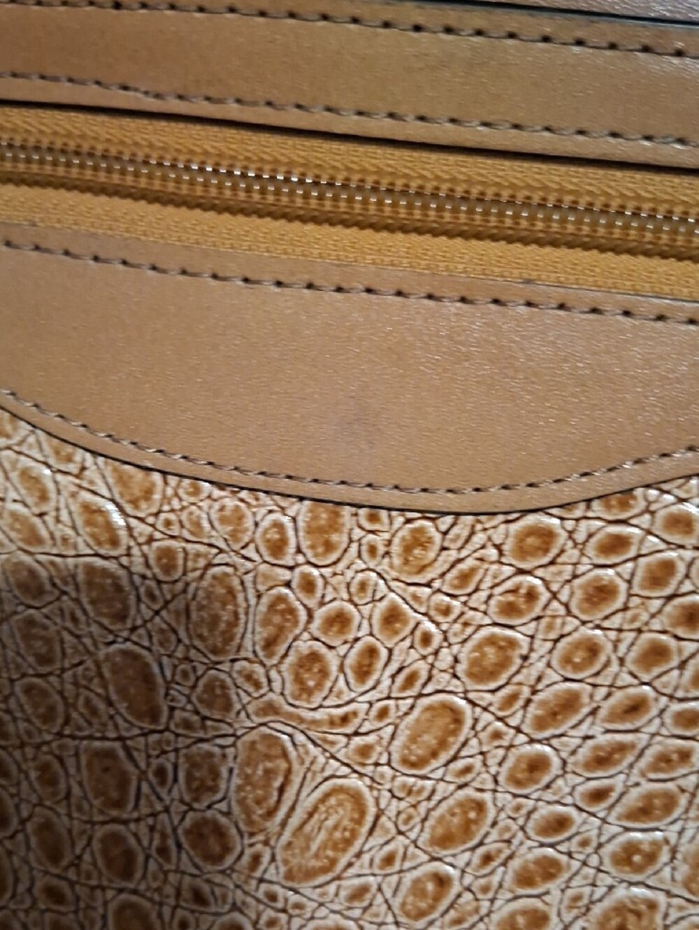 Bugatti Cognac Croc-Embossed Leather Briefcase with Shoulder Strap - Picture 9 of 16